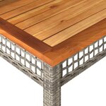 vidaXL Table de jardin gris 80x80x74 cm résine tressée et bois acacia