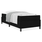 vidaXL Lit à ressorts Noir  Noir 90 x 190 cm Tissu  Bois Engineered