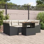 vidaXL Ensemble de salle à manger pour jardin avec coussin Noir  Crème