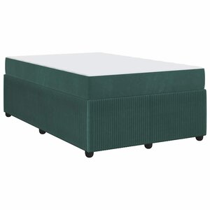 vidaXL Cadre de lit avec matelas Vert foncé 120 x 190 cm Velours