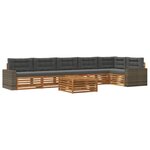 vidaXL Ensemble de canapés d'extérieur 7 Pièces Naturel et Anthracite