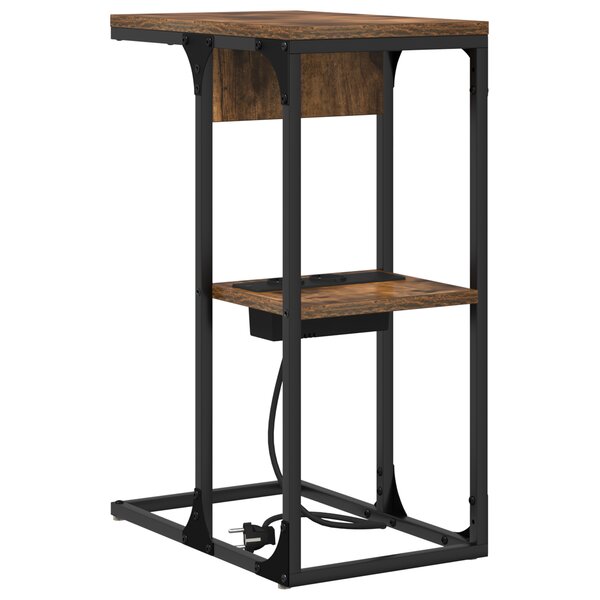 vidaXL Table de chevet Chêne fumé 41.5 x 26 x 60.5 cm