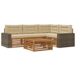 vidaXL Ensemble de canapés d'extérieur 5 Pièces Naturel et Beige
