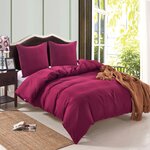 vidaXL Jeu de housse de couette bordeaux 155x220/80x80 cm