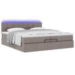 VidaXL Cadre de lit ottoman avec matelas taupe 200x200cm tissu