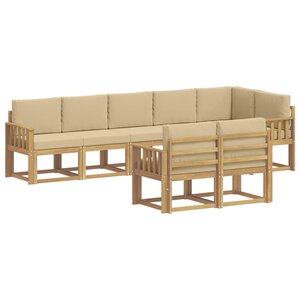 vidaXL Ensemble de canapés d'extérieur 8 pc Blanc et Beige Polyester