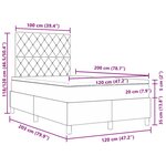 Lit à ressorts vidaXL avec matelas Noir 120x200 cm Velours