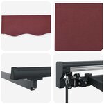 vidaXL Auvent Rétractable Rouge bordeaux 500x300 cm tissu