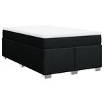 vidaXL Sommier à lattes de lit avec matelas noir 120x190 cm tissu