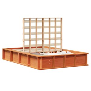 vidaXL Cadre de lit Cire marron 140 x 200 cm Bois de pin massif