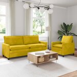 vidaXL Ensemble de Canapés 2 pc Jaune Velours