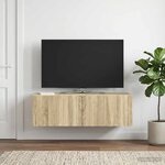 vidaXL Meuble TV mural Chêne Sonoma 98 x 31 x 30 cm Bois d'ingénierie