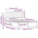 vidaXL Cadre de lit avec tête de lit rembourrée Taupe 140 x 200 cm