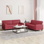 vidaXL Ensemble de canapés 2 Pièces rouge bordeaux similicuir