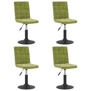 vidaXL Chaises pivotantes à manger lot de 4 vert clair velours