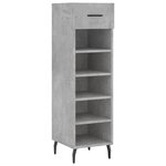 vidaXL Armoire à chaussures gris béton 30x35x105 cm bois d'ingénierie