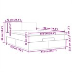 vidaXL Lit ottoman avec matelas et LED taupe 140x190 cm tissu