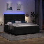 vidaXL Lit à ressort LED avec matelas Noir 180 x 200 cm tissu