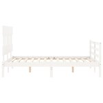 vidaXL Cadre de lit avec tête de lit blanc 140x190 cm bois massif