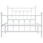 vidaXL Cadre de lit métal sans matelas et pied de lit blanc 107x203 cm