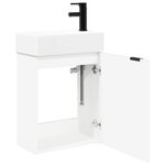 vidaXL Meuble de salle de bain avec robinet Blanc 45 5 x 22 5 x 84 cm