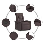 vidaXL Fauteuil inclinable marron foncé tissu