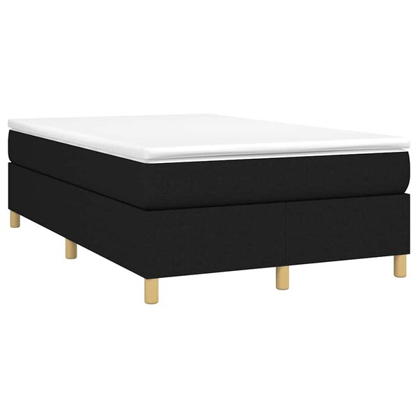 vidaXL Sommier à lattes de lit avec matelas noir 120x190 cm tissu