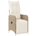 vidaXL Ensemble de bistro de jardin 11 Pièces coussins beige poly rotin