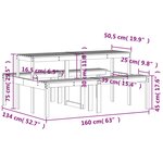 vidaXL Table de pique-nique 160x134x75 cm bois massif de douglas