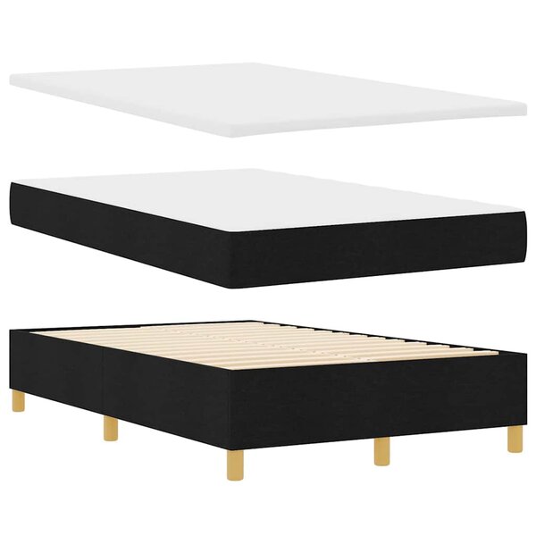 vidaXL Lit à ressorts avec matelas Noir 120 x 200 cm tissu