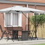 vidaXL Parasol Roma Beige 286 x 285 x 265 cm Polyester  Aluminium