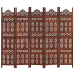 vidaXL Cloison de séparation 5 panneaux Marron 200x165cm Bois manguier