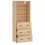 vidaXL Buffet haut Chêne sonoma 69 5x34x180 cm Bois d'ingénierie