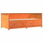 vidaXL Lit de jour cire marron 100x200 cm bois de pin massif