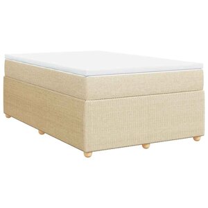 vidaXL Sommier à lattes de lit avec matelas crème 120x190 cm tissu