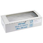 Sachet plastique transparent à fond carton 17 x 32 cm (lot de 100)