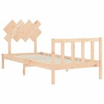 vidaXL Cadre de lit avec tête de lit 90x200 cm bois massif