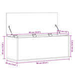 vidaXL Boîte de rangement blanc 90x35x35 cm bois d'ingénierie