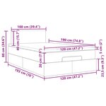 vidaXL Lit ottoman avec matelas noir 120x190 cm tissu