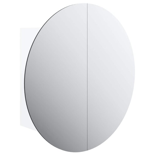 vidaXL Armoire de salle de bain miroir rond et LED Blanc 40x40x17 5 cm