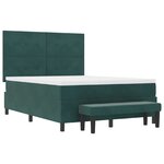 vidaXL Lit à ressorts avec tête de lit Vert foncé 200 x 160 cm Velours