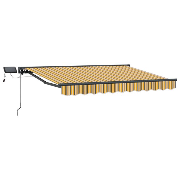 vidaXL Cadre de store manuel avec LEDs 3 x 2 5 m