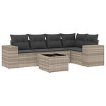 vidaXL Salon de jardin 6 Pièces avec coussins gris clair résine tressée