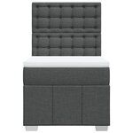 vidaXL Sommier à lattes de lit avec matelas Gris foncé 100x200cm Tissu