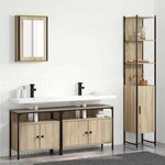 vidaXL Ensemble de mobilier de salle de bain 4 Pièces Chêne sonoma