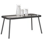vidaXL Table basse Noir 90 x 45 x 43 cm Poly Rattan et verre