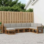 vidaXL Ensemble de canapés d'extérieur 8 Pièces Naturel et gris clair