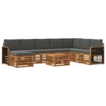 vidaXL Ensemble de canapés d'extérieur 7 Pièces Naturel et Anthracite