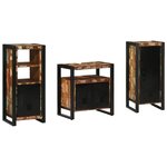 vidaXL Ensemble de mobilier de salle de bain avec étagère avec stockage avec porte 3 Pièces