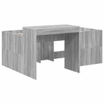 vidaXL Lit haut pour enfants avec bureau Sonoma gris Bois d'ingénierie